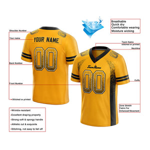 custom authentic drift fashion football jersey yellow-black mesh