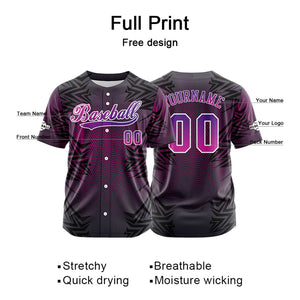 Camiseta de béisbol negra personalizada con botones para hombre mujer adulto y joven Nombre número y logotipo impresos