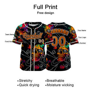 Camiseta de béisbol negra personalizada con nombre número y logotipo personalizados
