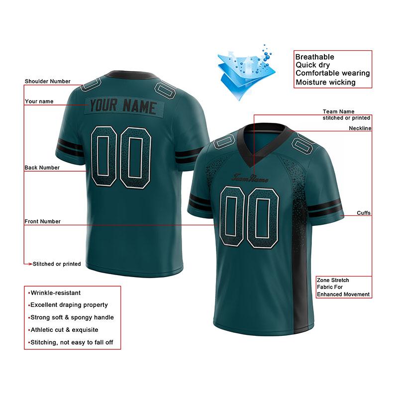 custom authentic drift fashion football jersey black-yellow mesh