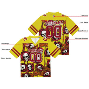 Camiseta de fútbol personalizada con nombre y número del equipo bordados y estampados -Amarillo girasol