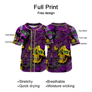 Camiseta de béisbol morada personalizada con nombre número y logotipo personalizados