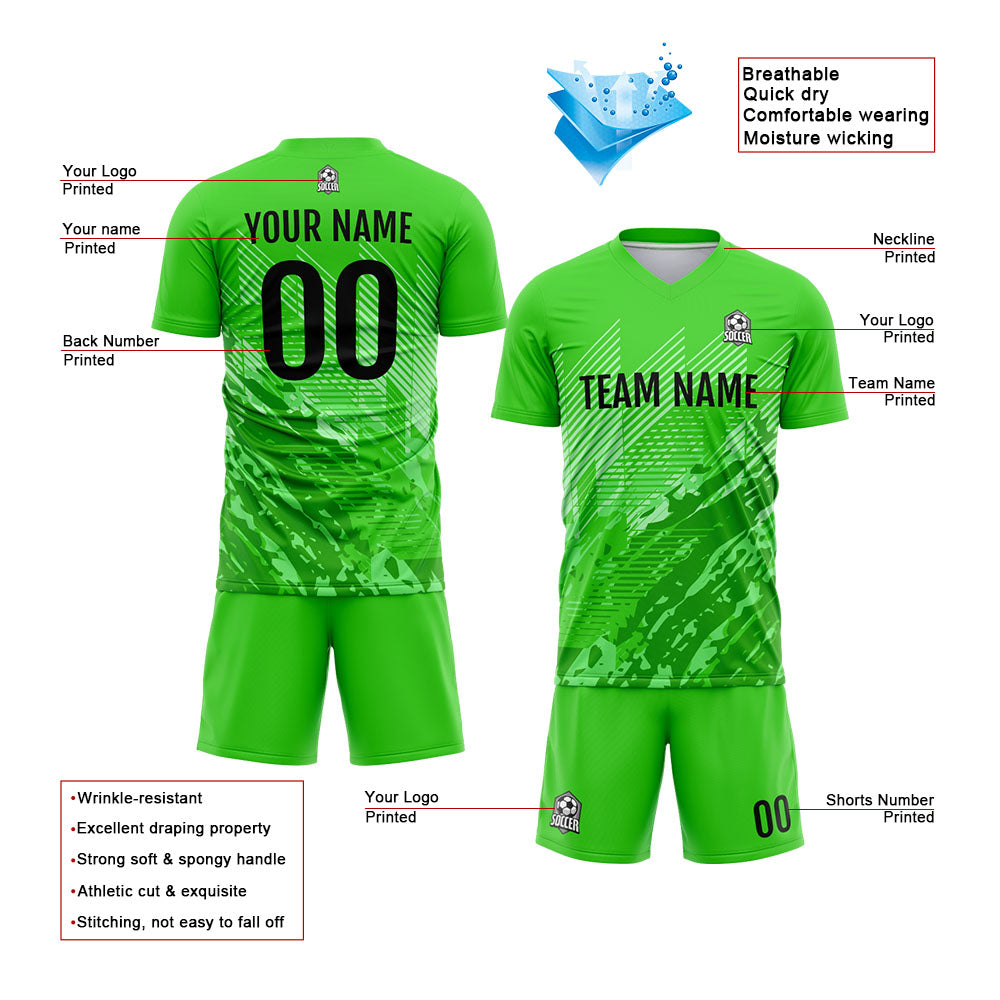 Uniforme de fútbol personalizado para niños y adultos & conjunto personalizado de camiseta verde