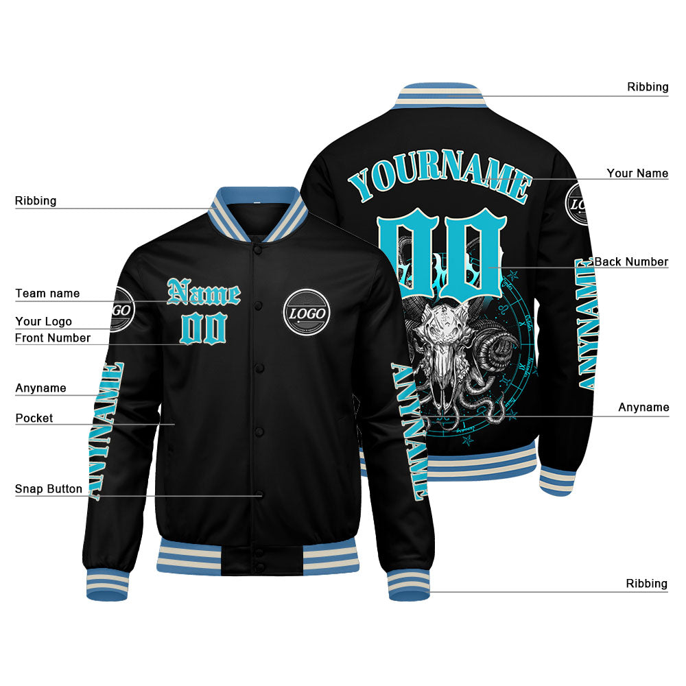 Chaquetas universitarias azul claro personalizadas para hombres & mujeres y jóvenes & Chaquetas Letterman personalizadas