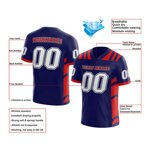custom authentic football jersey navy-red-white