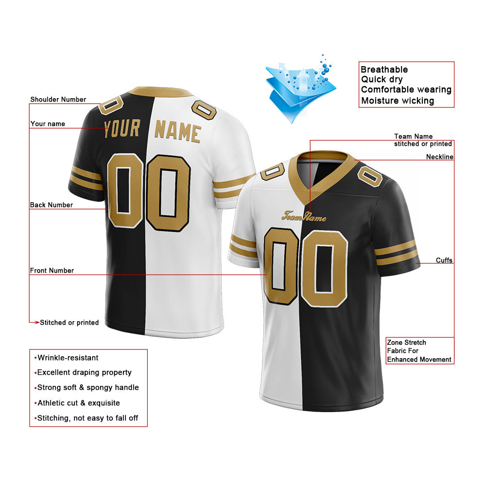 custom authentic split fashion football jersey red-white-royal