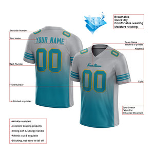 custom authentic drift fashion football jersey gray-teal