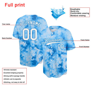custom full print design authentic tie-dyed baseball jersey