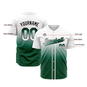 Camisetas de béisbol personalizadas con degradado nombre número y logotipo