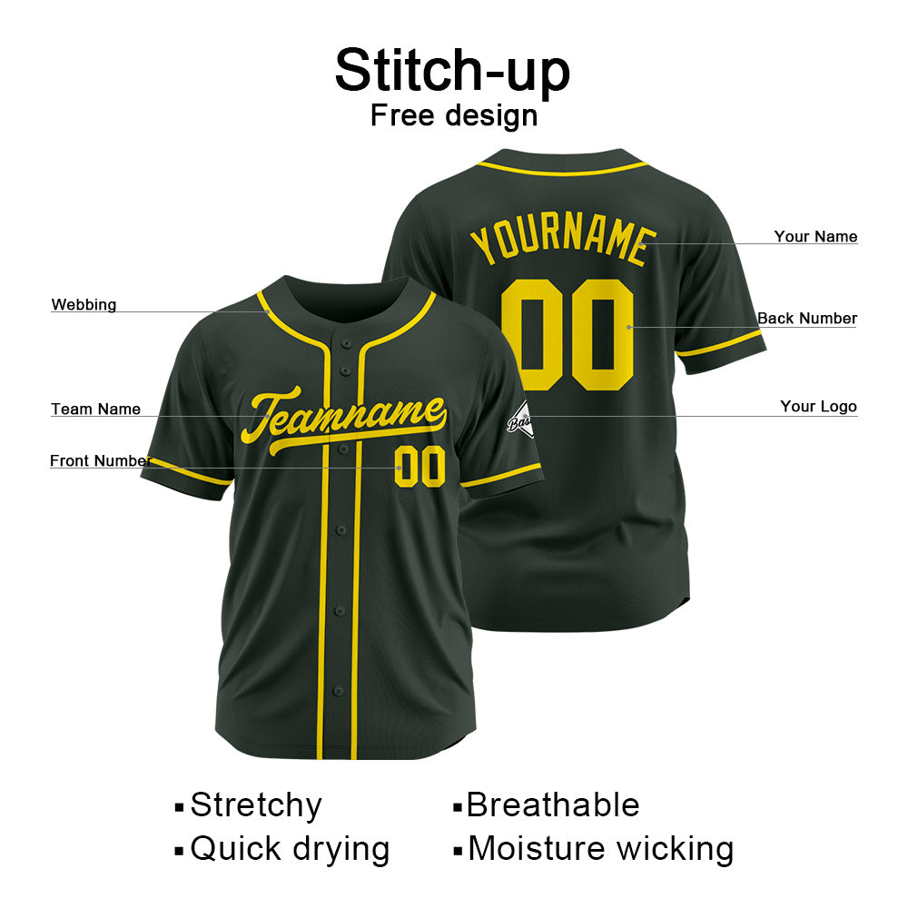 Camiseta de béisbol personalizada con diseño bordado & estilo hip hop & color gris oscuro y amarillo