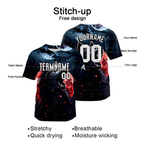 Uniformes de béisbol personalizados Blood Moon Wolf de alta calidad para adultos y niños & optimizados para el rendimiento