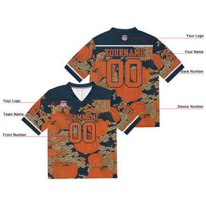 Camiseta de fútbol personalizada con nombre y número del equipo impresos y bordados-color azul marino