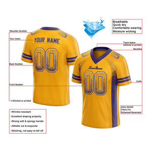 custom authentic drift fashion football jersey yellow-purple mesh