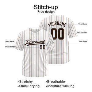 Camiseta de béisbol personalizada con diseño bordado & estilo hip hop & color blanco y marrón