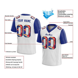 customized authentic tie dye football jersey white royal mesh