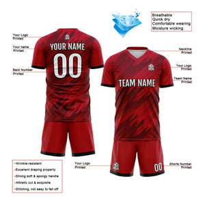 Conjunto personalizado de camiseta roja para niños y adultos