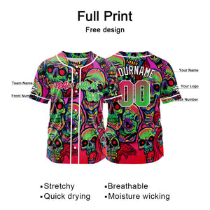 Camiseta de béisbol personalizada para hombres mujeres ni?os y jóvenes con bordados e impresión en rosa y verde
