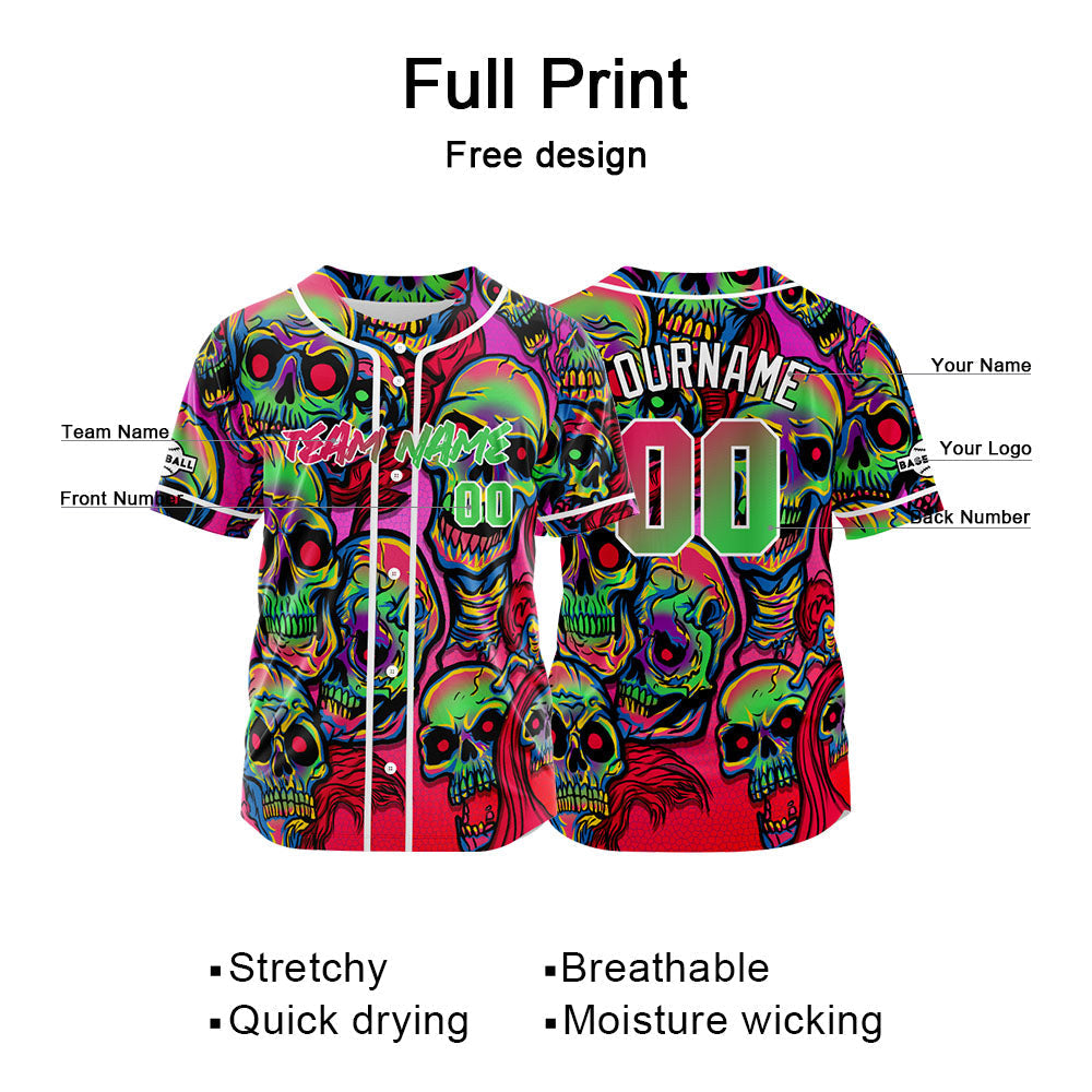 Camiseta de béisbol personalizada para hombres mujeres ni?os y jóvenes con bordados e impresión en rosa y verde