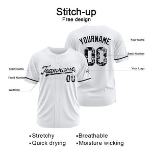 Camiseta de béisbol blanca personalizada con diseño bordado Camisetas de béisbol de hip hop personalizadas
