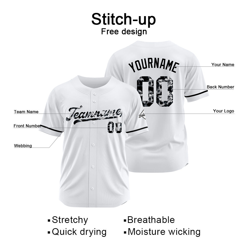 Camiseta de béisbol blanca personalizada con diseño bordado Camisetas de béisbol de hip hop personalizadas