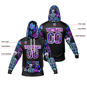 Sudadera con capucha degradada personalizada para hombre-mujer-niña o niño Imprime tu logotipo-nombre y número