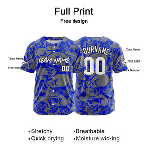 Camiseta de béisbol personalizada para hombres mujeres ni?os y jóvenes con bordados e impresión en azul marino y gris