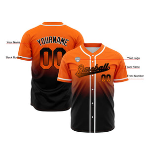 Camisetas de béisbol personalizadas con degradado nombre número y logotipo