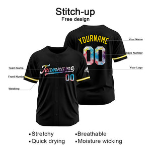 Camisetas de béisbol negras personalizadas con diseño bordado y estilo hip hop