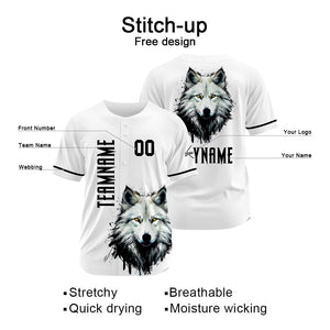 Uniformes de béisbol personalizados Wolf-White de alta calidad para niños y adultos & optimizados para el rendimiento