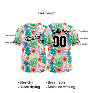 Dise?o personalizado de camiseta de béisbol con estampado completo en verde rojo y azul