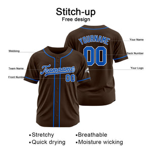 Camiseta de béisbol personalizada con diseño bordado & estilo hip hop & color marrón-azul marino