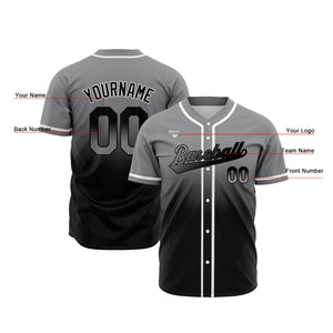 Camisetas de béisbol personalizadas con degradado nombre número y logotipo