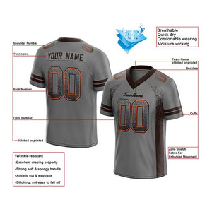 team custom authentic drift fashion football jersey gray-brown mesh