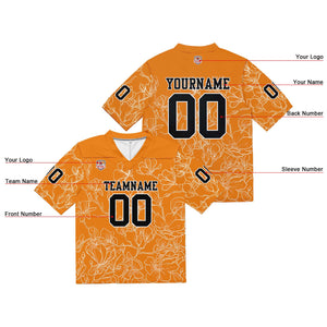 Camiseta de fútbol personalizada con nombre y número del equipo impresos y bordados-color naranja