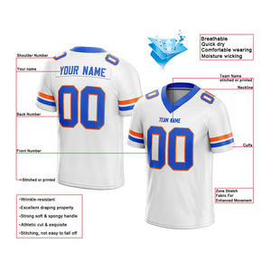 customized  authentic football jersey white-blue mesh