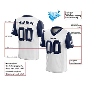 custom authentic football jersey white-navy mesh