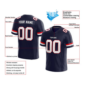 customized  authentic football jersey navy-red-white mesh