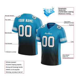custom authentic gradient fashion football jersey aqua-black-white
