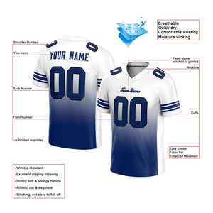 custom authentic gradient fashion football jersey white-royal-black
