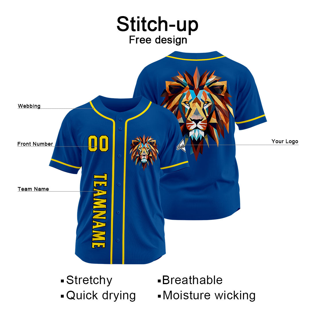 Uniformes de béisbol personalizados de alta calidad para adultos y niños & optimizados para el rendimiento Color azul rey