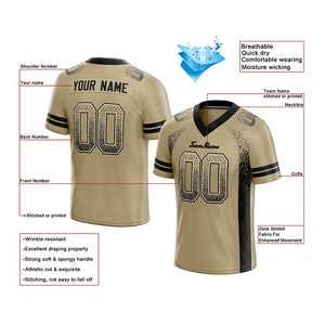 custom authentic drift fashion football jersey gold-black mesh