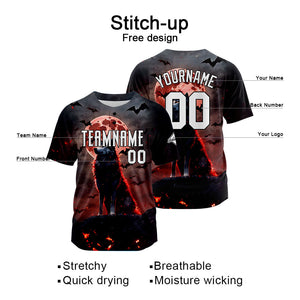 Uniformes de béisbol personalizados Blood Moon Wolf de alta calidad para adultos y niños & optimizados para el rendimiento