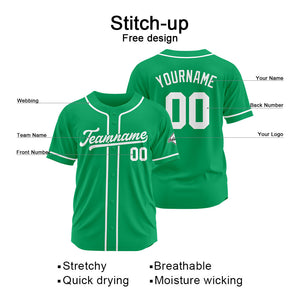 Camiseta de béisbol personalizada con diseño bordado & estilo hip hop & color verde y blanco