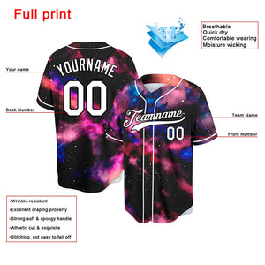 custom full print design authentic starry sky baseball jersey