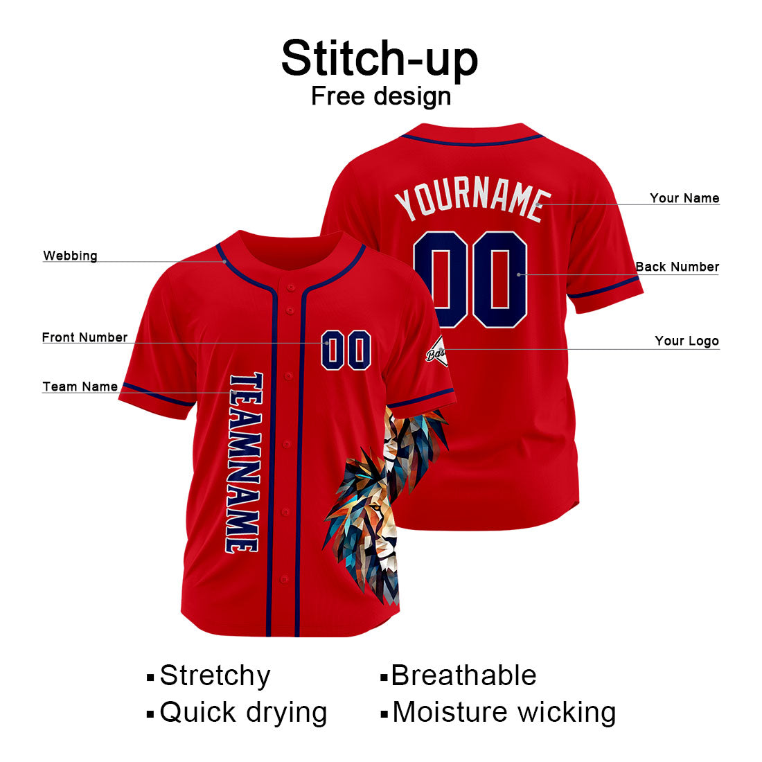 Uniformes de béisbol personalizados de alta calidad para adultos y niños & optimizados para el rendimiento & color rojo