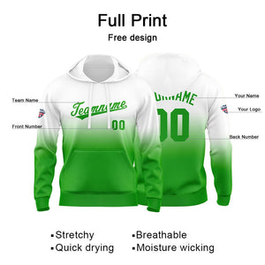 Sudadera con capucha degradada personalizada para hombre-mujer-niña o niño Estampa tu logotipo-nombre o número en color verde