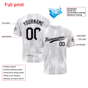 Camiseta de béisbol blanca con dise?o personalizado estampado completo