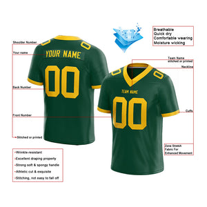 customized  authentic football jersey green-yellow mesh