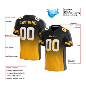 custom authentic gradient fashion football jersey black-yellow