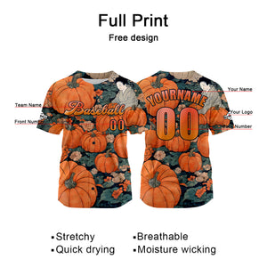 Camiseta de béisbol naranja personalizada con nombre número y logotipo personalizados